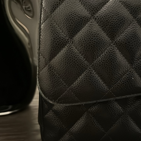 Classic Black Caviar Double Flap Chanel Jumbo - Picture 4 of 9